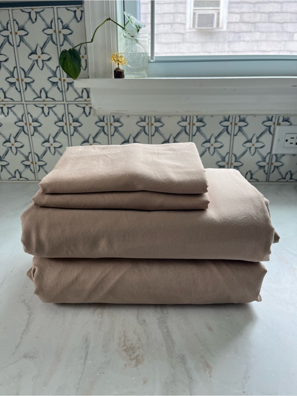 Heartland Cotton Neutral Tan Microfiber - FULL Sheet Set